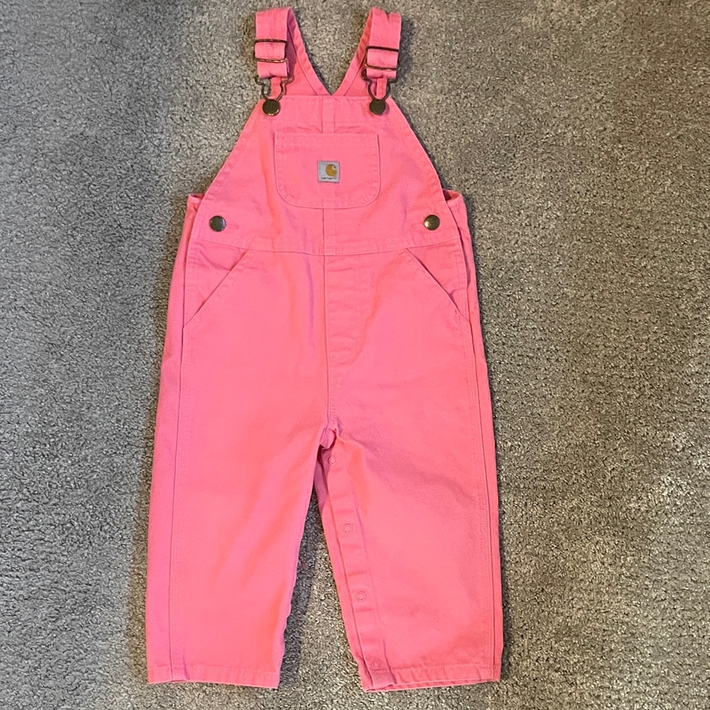 Carhartt Loose Fit Pink Overalls 18M